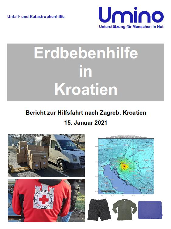 Hilfsfahrt Erdbeben Kroatien Januar 2021